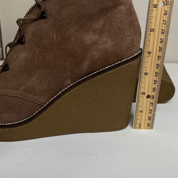 Fergie Ophelia Suede Leather Wedge Ankle Booties Boots - Picture 11 of 11